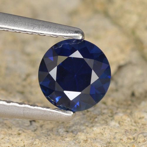 0.64ct Natural Dark Blue Sapphire, Round, VVS-VS