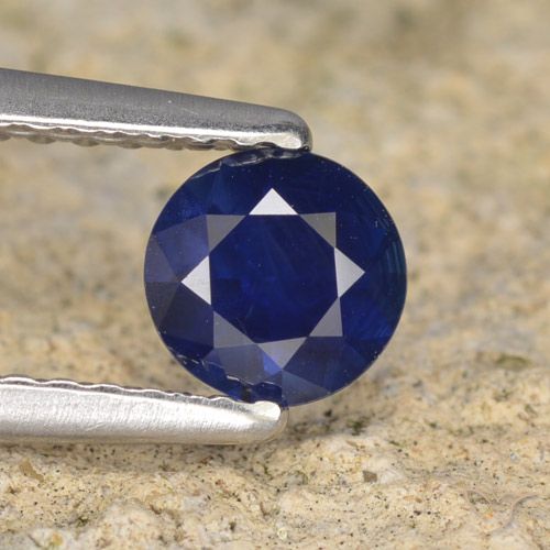 0.59ct Natural Twilight Blue Sapphire, Round, VVS-VS