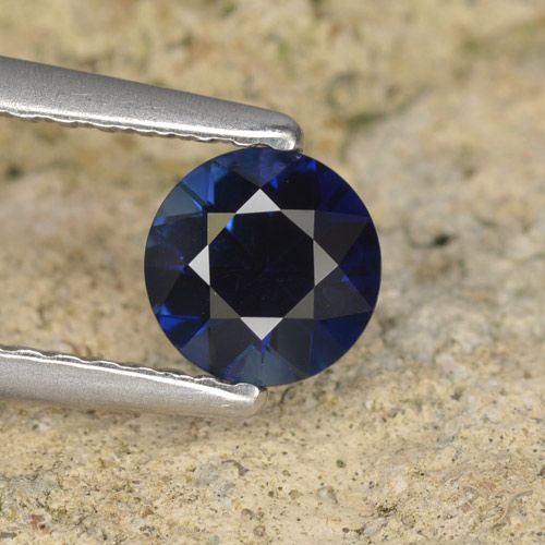 0.62ct Natural Deep Blue Sapphire, Round, VVS