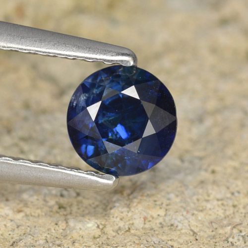 0.62ct Natural Navy Blue Sapphire, Round, VS-SI