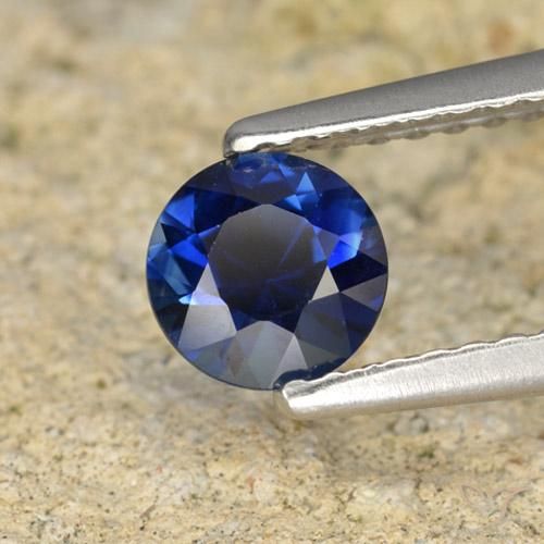 0.64 ct Blue Sapphire Stone, Natural Sapphire in Diamond-Cut Shape for Sale