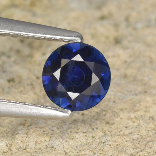 0.57ct Natural Dark Blue Sapphire, Round, VS