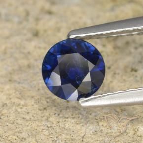 0.57 ct Blue Sapphire Stone, Natural Sapphire in Diamond-Cut Shape for Sale