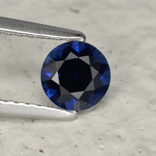 Темно-синий Сапфир Камень - 0.7ct Бриллиантовая Огранка (ID: 467470)