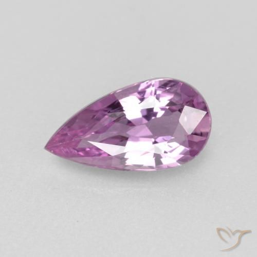 Zafiro Púrpura claro Pera de 0.77 ct de Tanzania, dimensión 8 x 4,3mm, piedra preciosa natural Caliente, claridad VS, Zafiro Corte en forma de pera de 1 pieza, dureza de Mohs de 9 Adecuado para joyas de uso diario , Exhibe gran brillo, Photo A