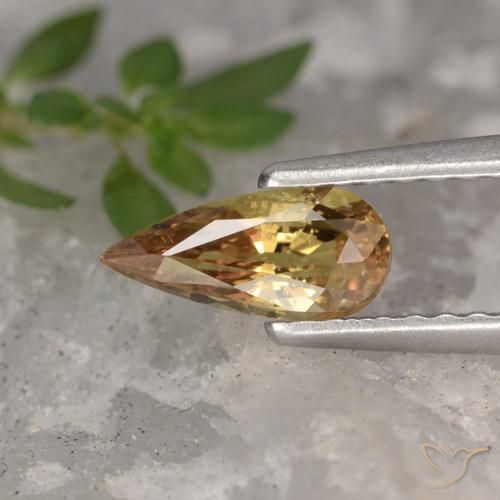 0.72ct Natural Light Earth Orange Sapphire, Pear Shape, VS