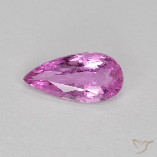 0.52 ct Purple Sapphire Stone, Natural Sapphire in Pear Facet Shape for Sale