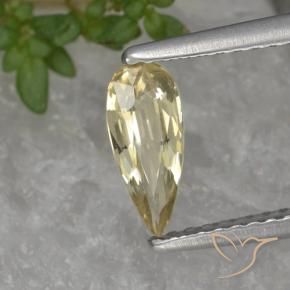 0.61 ct Golden Sapphire Stone, Natural Sapphire in Pear Facet Shape for Sale