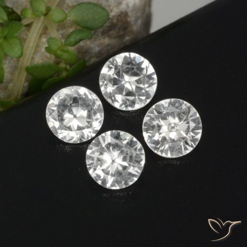 1.48ctw Natural White Sapphire, Round, VS