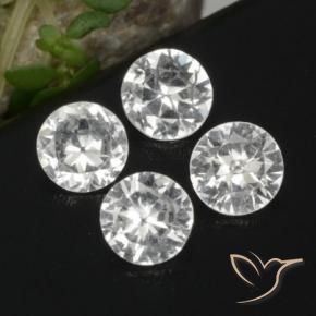 1.48 ctw White Sapphire Stones, Natural Sapphire in Diamond-Cut Shape for Sale