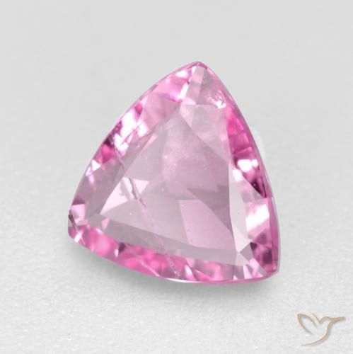 0.74 ct Pink Sapphire Stone, Natural Sapphire in Trillion Facet Shape for Sale
