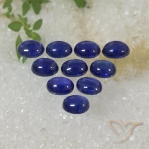 Sapphire Gemstones in 4.1 x 3.2 mm Size for Sale, Sapphire Stones in Intense Navy Blue Color