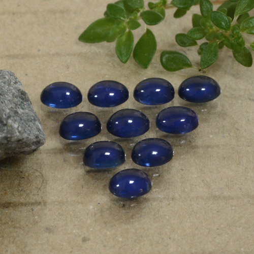 Navy Blue Sapphire Gem - 0.3ct Oval Cabochon (ID: 471161)