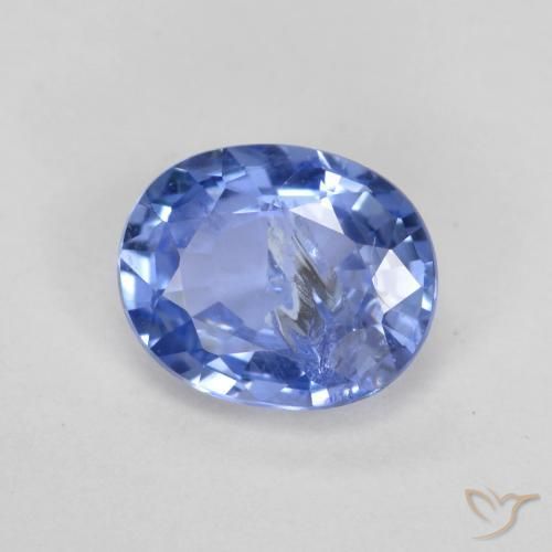 0.75 ct Blue Sapphire Stone, Natural Sapphire in Oval Facet Shape for Sale