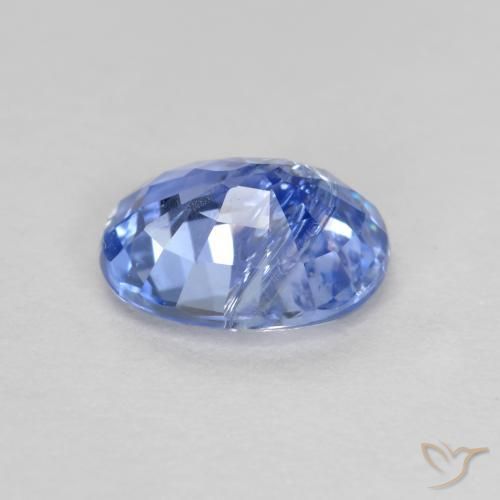 Sapphire Gemstone in 5.9 x 4.9 mm Size for Sale, Sapphire Stone in Pastel Blue Color