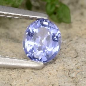 0.57 ct Blue Sapphire Stone, Natural Sapphire in Oval Facet Shape for Sale