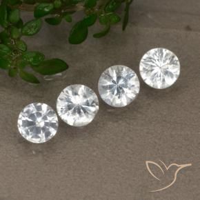 1.53 ctw White Sapphire Stones, Natural Sapphire in Diamond-Cut Shape for Sale