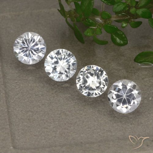 1.65ctw Natural White Sapphire, Round, VS