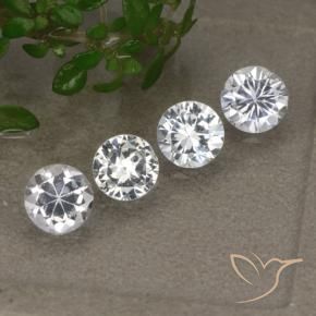 1.65 ctw White Sapphire Stones, Natural Sapphire in Diamond-Cut Shape for Sale