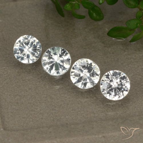 1.40ctw Natural White Sapphire, Round, VS