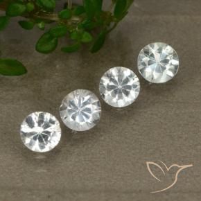 1.46 ctw White Sapphire Stones, Natural Sapphire in Diamond-Cut Shape for Sale