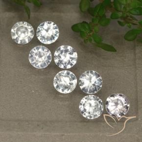 2.79 ctw White Sapphire Stones, Natural Sapphire in Diamond-Cut Shape for Sale