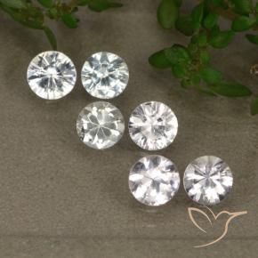 2.36 ctw White Sapphire Stones, Natural Sapphire in Diamond-Cut Shape for Sale