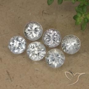 2.70 ctw White Sapphire Stones, Natural Sapphire in Diamond-Cut Shape for Sale