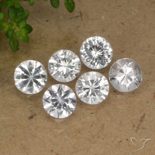 2.52 ctw White Sapphire Gemstones, Sapphire Gems in Diamond-Cut Shape for Sale.