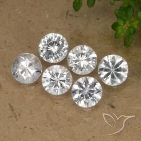2.52 ctw White Sapphire Stones, Natural Sapphire in Diamond-Cut Shape for Sale