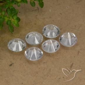 Sapphire Gemstones in 4.5 mm (calibrated) Size for Sale, Sapphire Stones in Clear White Color