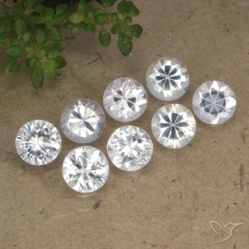 3.22 ctw White Sapphire Gemstones, Sapphire Gems in Diamond-Cut Shape for Sale.
