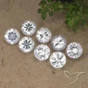 3.22 ctw White Sapphire Stones, Natural Sapphire in Diamond-Cut Shape for Sale