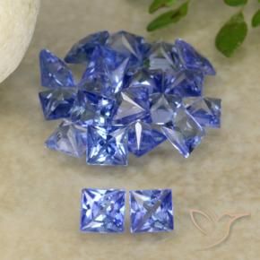 1.92 ctw Blue Sapphire Stones, Natural Sapphire in Princess-Cut Shape for Sale