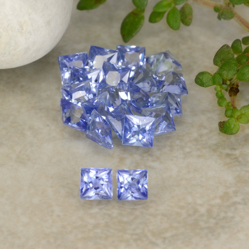 Intense Violet Blue Sapphire Gem - 0.1ct Princess-Cut (ID: 481224)