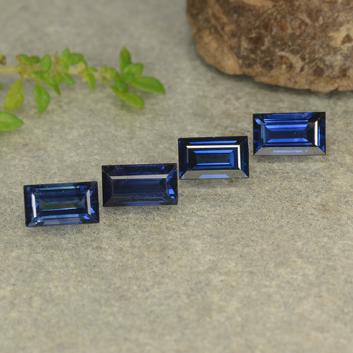 Navy Blue Saphir Edelstein - 0.5ct Baquette Treppen-Schliff (ID: 482583)