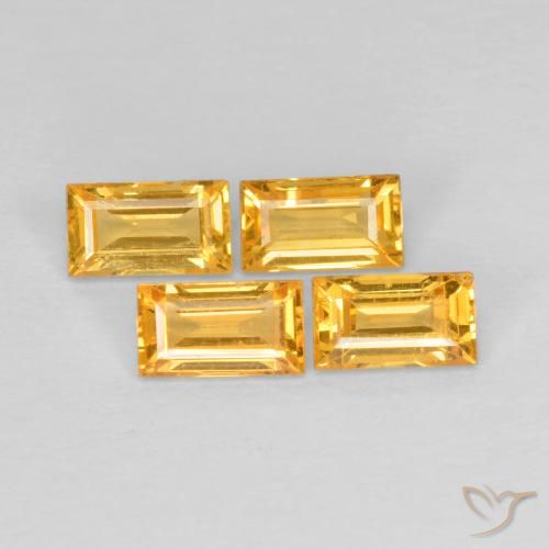 1.09ctw Natural Medium-Dark Golden Sapphire, Baguette, VS