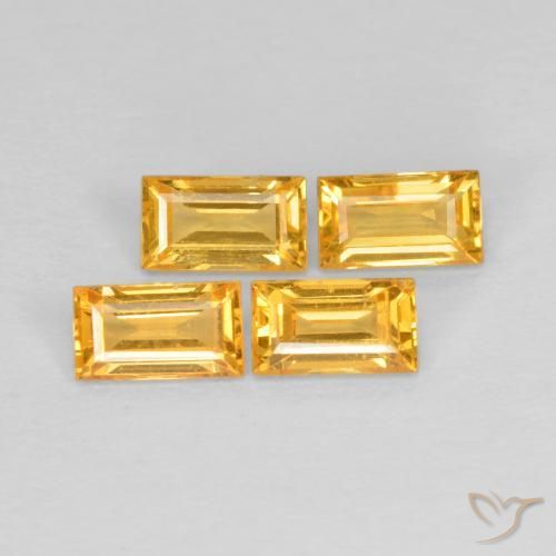 1.09 ctw Golden Sapphire Stones, Natural Sapphire in Baguette Step Cut Shape for Sale