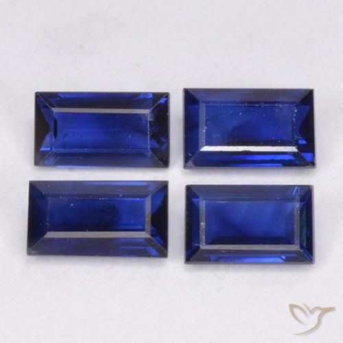 1.63 ct Loose Blue Sapphire, 5.1 x 3.1 mm Baguette Cut From Madagascar, Photo A