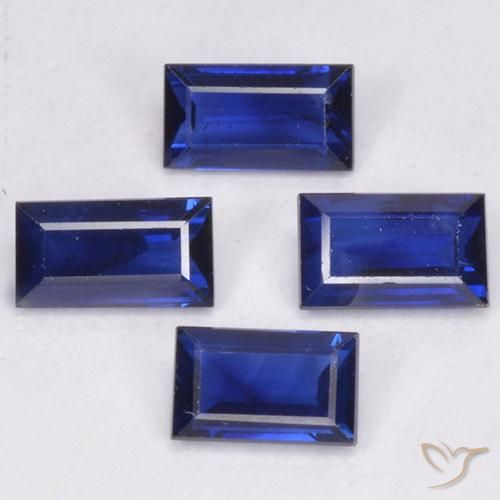 1.63 ctw Blue Sapphire Stones, Natural Sapphire in Baguette Step Cut Shape for Sale