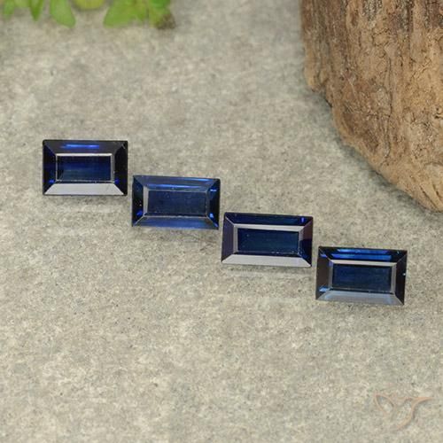 1.57 ctw Blue Sapphire Stones, Natural Sapphire in Baguette Step Cut Shape for Sale