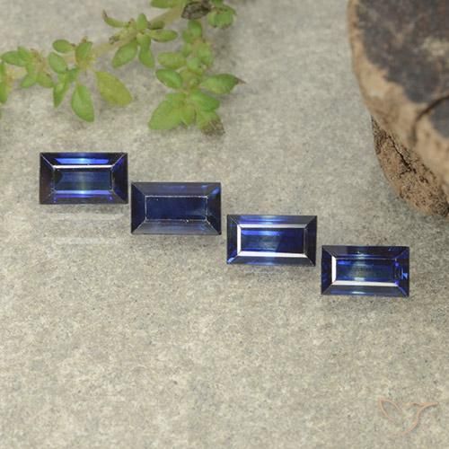 1.59 ctw Blue Sapphire Stones, Natural Sapphire in Baguette Step Cut Shape for Sale
