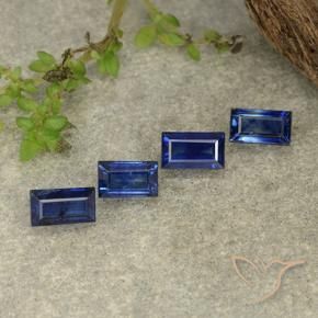 1.55 ctw Blue Sapphire Stones, Natural Sapphire in Baguette Step Cut Shape for Sale