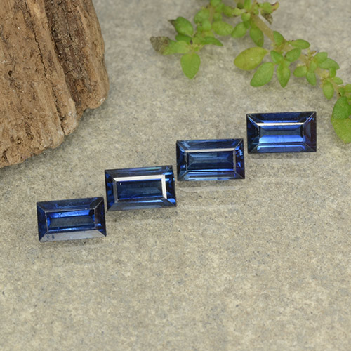 Navy Blue Saphir Edelstein - 0.4ct Baquette Treppen-Schliff (ID: 482594)
