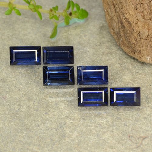2.72ctw Natural Navy Blue Sapphire, Baguette, VS