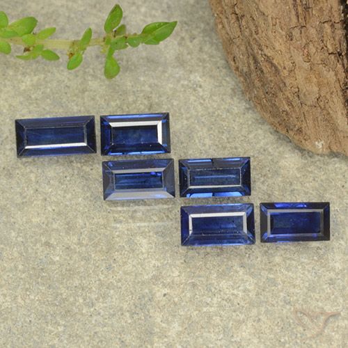 Navy Blue Saphir Edelstein - 0.4ct Baquette Treppen-Schliff (ID: 482637)