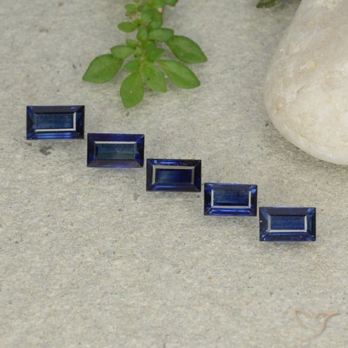 2.13ctw Natural Dark Blue Sapphire, Baguette, VS