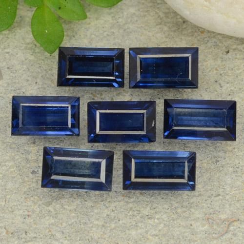 2.49 ctw Blue Sapphire Stones, Natural Sapphire in Baguette Step Cut Shape for Sale