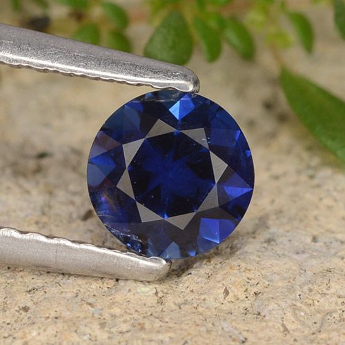 0.68ct Natural Navy Blue Sapphire, Round, VS