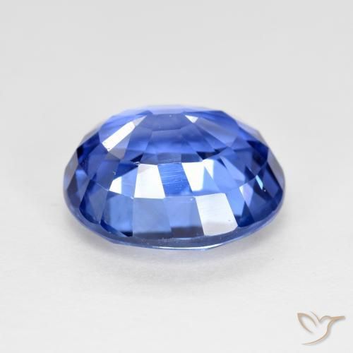 Sapphire Gemstone in 9.7 x 9 mm Size for Sale, Sapphire Stone in Medium Dark Blue Color